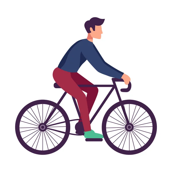 Man Riding Fietssamenstelling — Stockvector