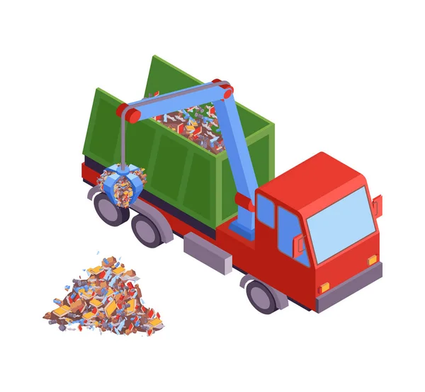 Composizione del camion di scavo della spazzatura — Vettoriale Stock
