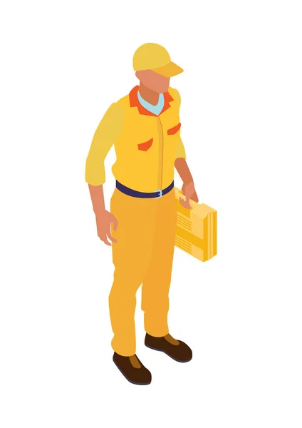 Repairman With Toolbox Composition — Stock Vector