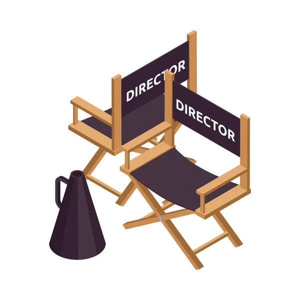 Directores Sillas Composición Cine — Vector de stock