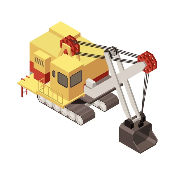 Mining Crane Excavator Composition — Stock Vector