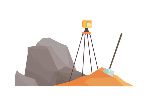 Состав оборудования для геологических объектов — стоковый вектор