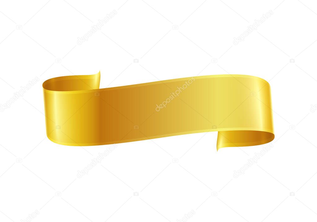 Empty Golden Ribbon Composition