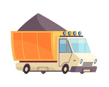 Boş arkaplan vektör illüstrasyonunda inşaat ekipmanları ile düz bileşim