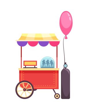 Lunapark sirk kompozisyonu. Boş karasal vektör illüstrasyonunda panayır tesisinin izole edilmiş görüntüsü.