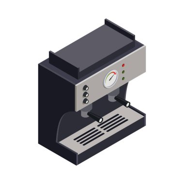 Boş arkaplan çiziminde izole görüntü ile kahve endüstrisi izometrik bileşimi