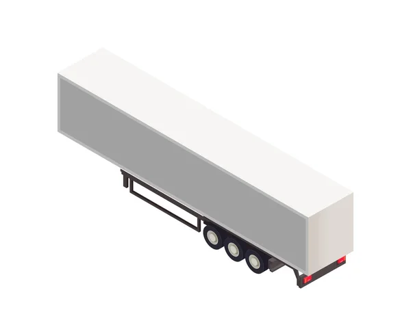 Lastbilar Släpvagnar Transport Isometrisk Sammansättning Med Automatisk Transport Gods Isolerad — Stock vektor