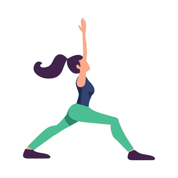 Fitness Sport Health Composition Flat Isolated Character Person Performing Physical — стоковый вектор