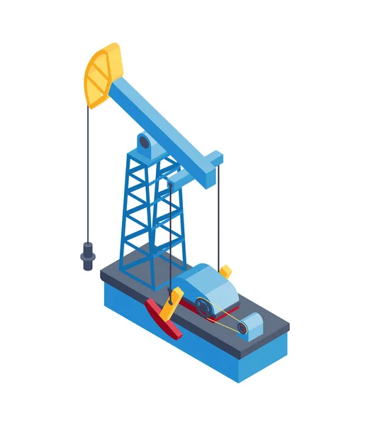 Isometric Petroleum Industry Composition Isolated Image Oil Production Equipment Vector — Vector de stock