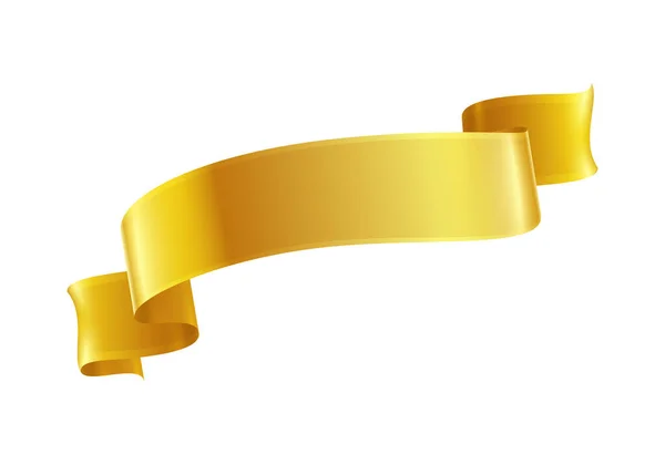Χρυσές Κορδέλες Ρεαλιστική Σύνθεση Πολύχρωμη Απομονωμένη Εικόνα Εορταστικού Σχήματος Κυλίνδρου — Διανυσματικό Αρχείο
