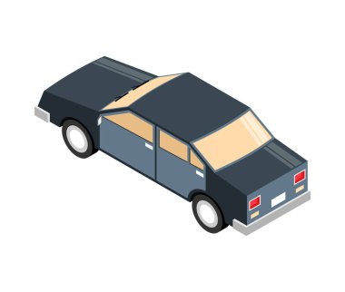 Isometric şehir ögeleri bileşimi boş arkaplan vektör illüstrasyonunda izole şehir manzarasının yapıcı parçası ile