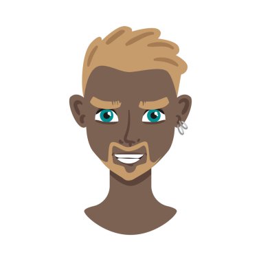 İzole edilmiş insan karakterleri ile portre yüz oluşturucu bileşimi boş arkaplan çizimi üzerinde kafa