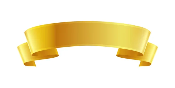 Golden Ribbons Realistic Composition Colourful Isolated Image Festive Reel Shape — Vetor de Stock