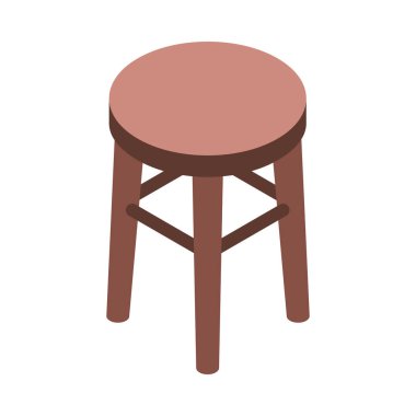 Boş arkaplan vektör illüstrasyonunda izole edilmiş mobilyalarla özel iç izometrik bileşim