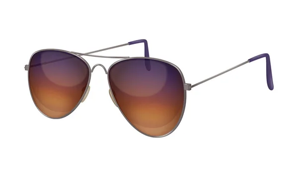 Sonnenbrille Realistische Komposition Mit Isoliertem Bild Der Fliegerbrille Auf Leerer — Stockvektor