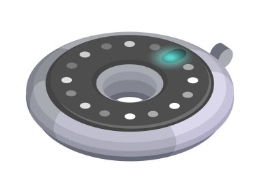 Giyilebilir teknoloji izometrik bileşimi ve boş arkaplan vektör illüstrasyonunda akıllı aygıtın izole edilmiş görüntüsü