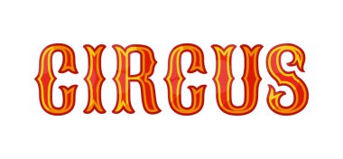 Boş arkaplan vektör illüstrasyonunda izole edilmiş klasik çizgi film tarzı resim ile sirk kompozisyonu