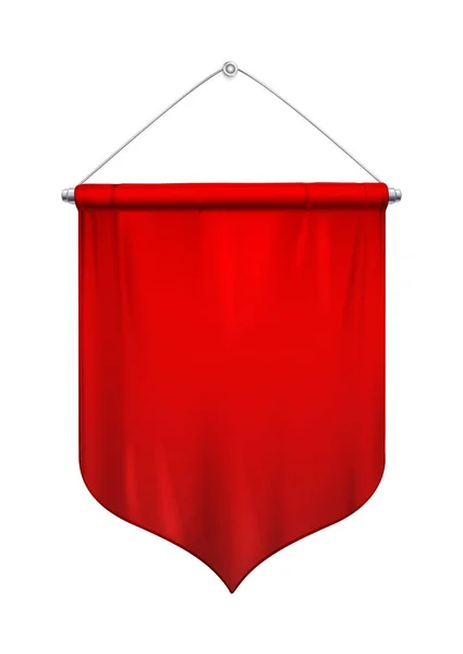 Vlajky Červená Realistická Kompozice Izolovaným Obrazem Prázdného Praporu Zavěšeného Vektorovém — Stockový vektor