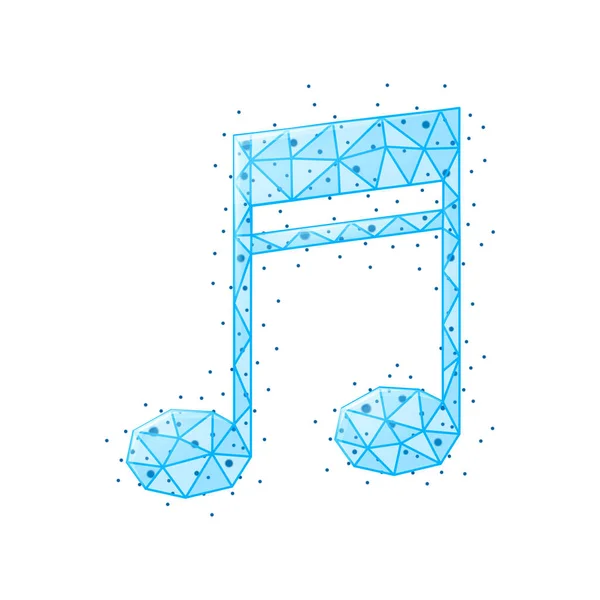 Composição Wireframe Poligonal Mídia Musical Imagem Brilhante Isolada Com Ilustração — Vetor de Stock