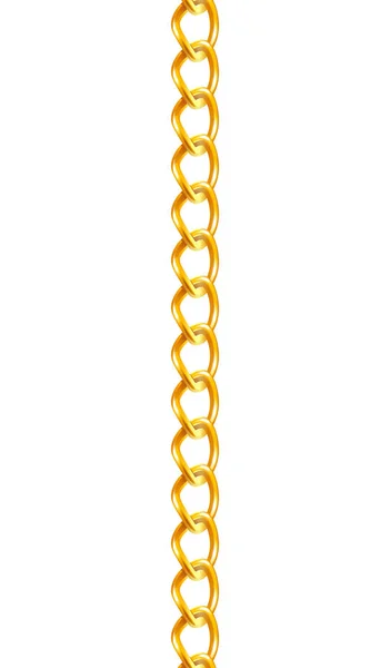 空白の背景ベクトル図上の孤立した黄金の宝石チェーンの現実的なチェーン組成 — ストックベクタ