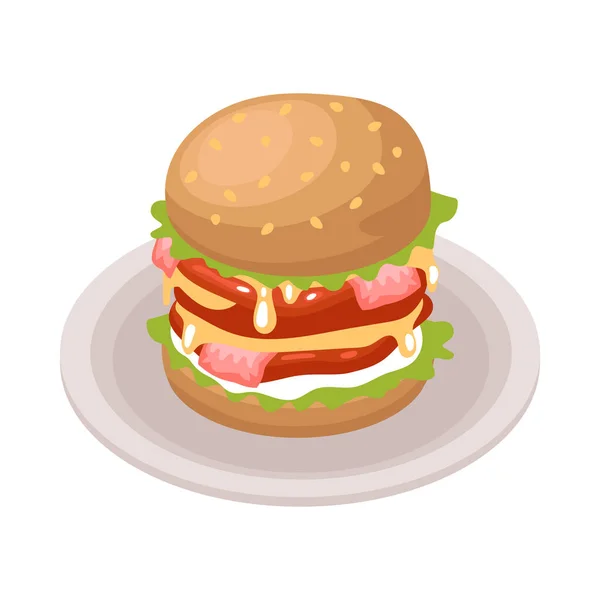 Isometric Bbq Barbecue Grill Party Composition Isolated Image Food Blank — Stockvector