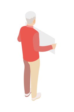 Boş arkaplan vektörü illüstrasyonunda televizyon programının insan karakterleri ile izometrik sohbet programı kompozisyonu