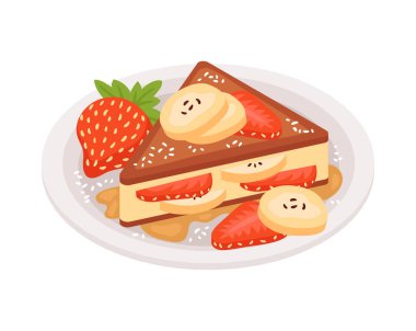 Servis edilen gurme yemek vektör illüstrasyonunun izole edilmiş görüntüsüne sahip Isometric restoran kompozisyonu