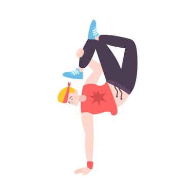 Sokak sporcularının düz kompozisyonu, izole edilmiş karalama karakteri, egzersiz vektörü çizimi yapıyor.