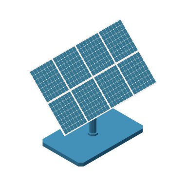 Elektrik izometrik bileşimi ve boş arkaplan vektör illüstrasyonunda izole edilmiş elektrik güç kaynağı ikonu.