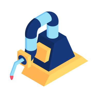 Boş arkaplan vektör illüstrasyonunda robot otomasyon bileşimi izole edilmiş robot makine görüntüsü