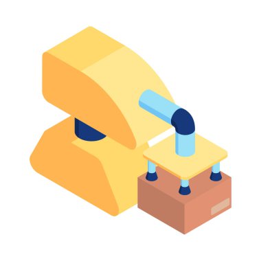 Boş arkaplan vektör illüstrasyonunda robot otomasyon bileşimi izole edilmiş robot makine görüntüsü