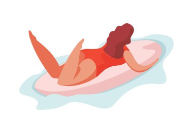 Yaz partisi düz kompozisyonu ve izole edilmiş insan karakteri mevsimsel tatil aktiviteleri vektör illüstrasyonu sırasında