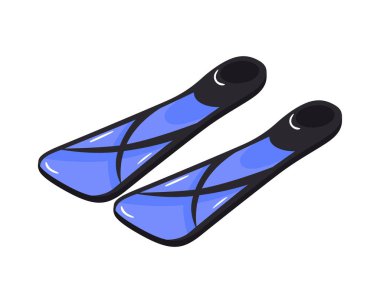 Dalış ekipmanı illüstrasyonunun izole edilmiş görüntüsüyle Isometric sualtı dalış dalgıcı bileşimi