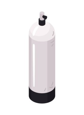 Dalış ekipmanı illüstrasyonunun izole edilmiş görüntüsüyle Isometric sualtı dalış dalgıcı bileşimi