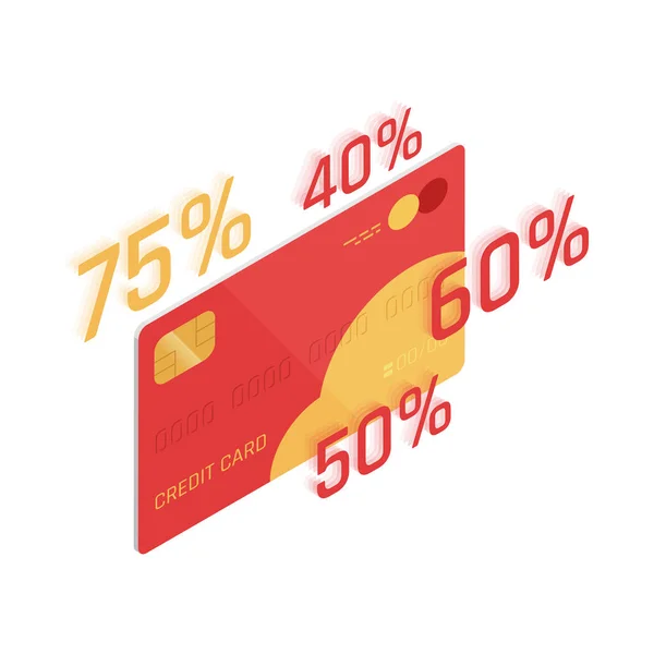 Customer Loyalty Retention Isometric Composition Discount Sale Loyalty Program Images — Stock Vector