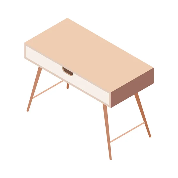 Composición Isométrica Los Muebles Con Imagen Aislada Del Artículo Los — Vector de stock