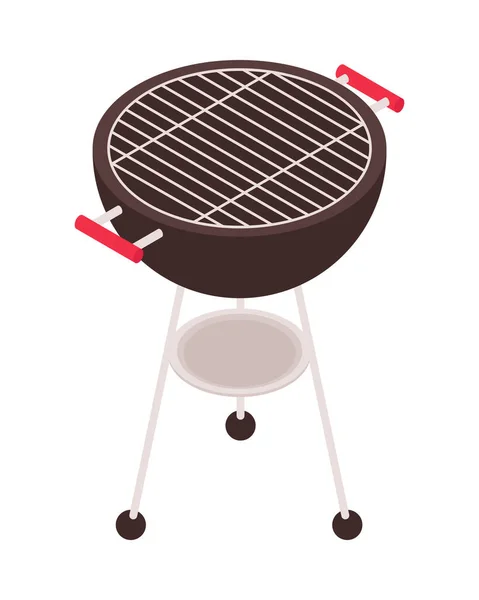 Isometric Bbq Barbecue Grill Party Composition Isolated Image Roasting Rig — Vettoriale Stock