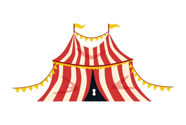 Cirkus Sammansättning Med Isolerad Vintage Tecknad Stil Bild Tom Bakgrund — Stock vektor