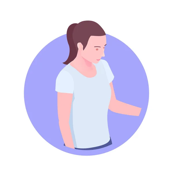Isometric Icon Young Woman Avatar Vector Illustration — 图库矢量图片