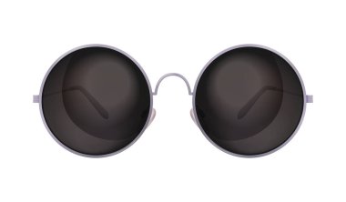 Modern sunglasses with round lenses on white background realistic vector illustration