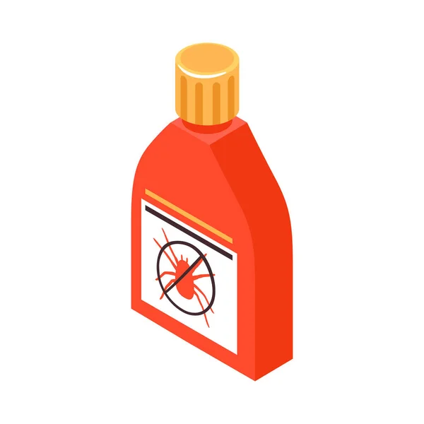 Pest Control Isometric Icon Plastic Bottle Insecticide Vector Illustration — Stock vektor