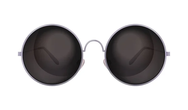 Μοντέρνα Γυαλιά Ηλίου Στρογγυλούς Φακούς Λευκό Φόντο Ρεαλιστική Διανυσματική Απεικόνιση — Διανυσματικό Αρχείο