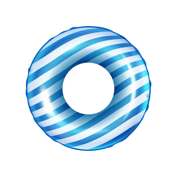 Realistic Colorful Striped Inflatable Swimming Ring Vector Illustration — Stok Vektör