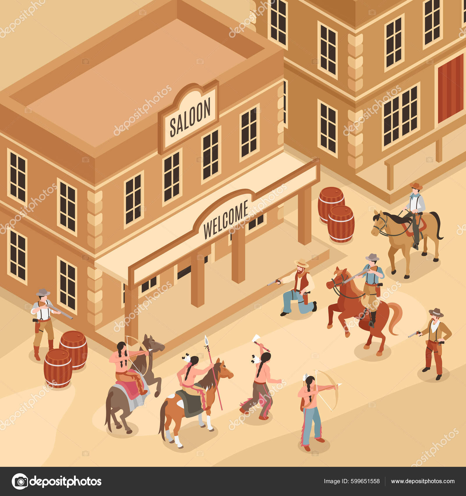 Saloon Vector Wild West Housing Building And Western Cowboys Hou