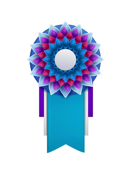 Award Badge Rosette Blank Background Realistic Vector Illustration — Vector de stock