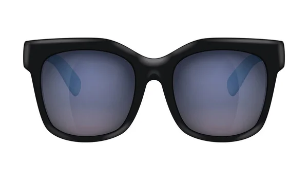 Trendy Black Sunglasses White Background Realistic Vector Illustration — 图库矢量图片