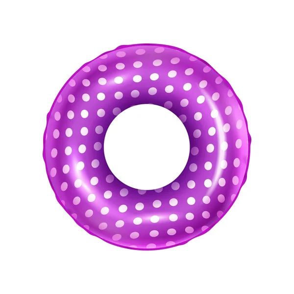 Realistic Inflatable Swimming Ring Colorful Pattern Vector Illustration — Stok Vektör