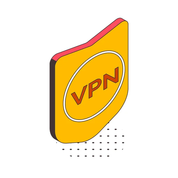 Isometric Cyber Security Icon Vpn Shield Vector Illustration — Stock vektor