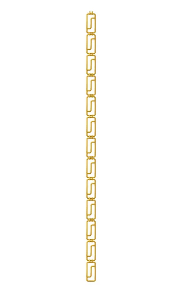 Realistic Geometric Golden Chain Belt White Background Vector Illustration — Vector de stock