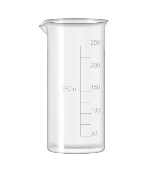 Empty Laboratory Glass Beaker Realistic Style Vector Illustration — 스톡 벡터